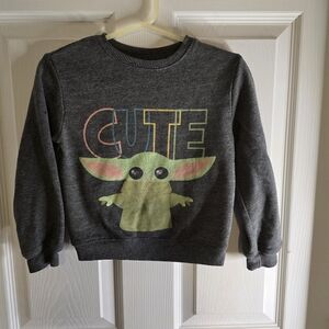 Star Wars Dark Gray Sweatshirt with Yoda Graphic
